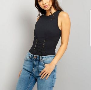 NWT Bodysuit with corset detailing
